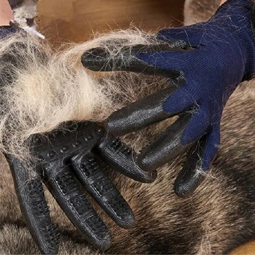 Pawstralia Pet grooming glove showing fur