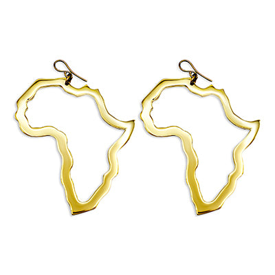 Gold 10MM Africa Outline Huggie Hoop Earrings | Claire's US