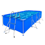 NNEVL Swimming Pool with Ladder Steel 394 x 207 x 80 cm
