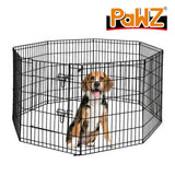 NNEIDS Pet Dog Playpen Puppy Exercise 8 Panel Enclosure Fence Black With Door 36"
