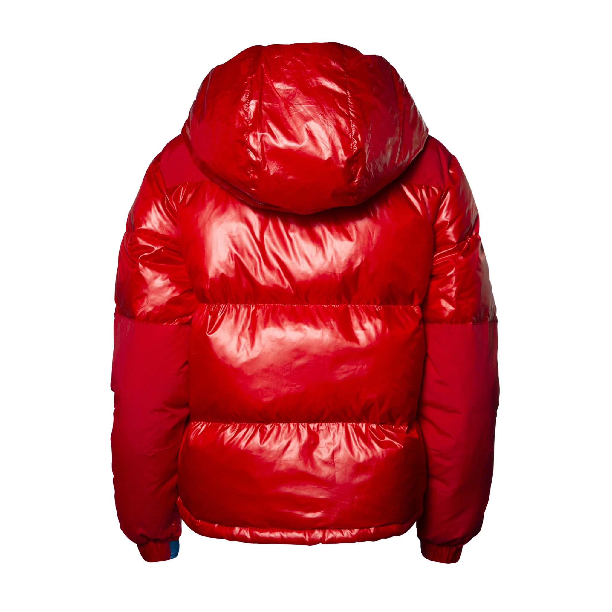 womens red puffer jacket with hood