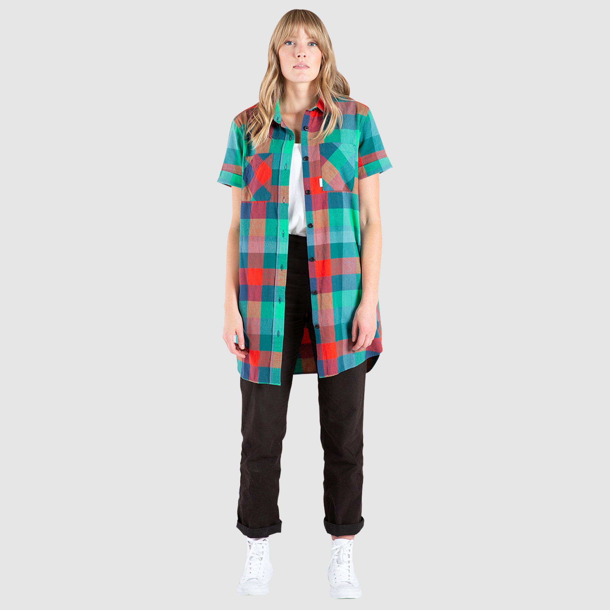 tartan shirt dress