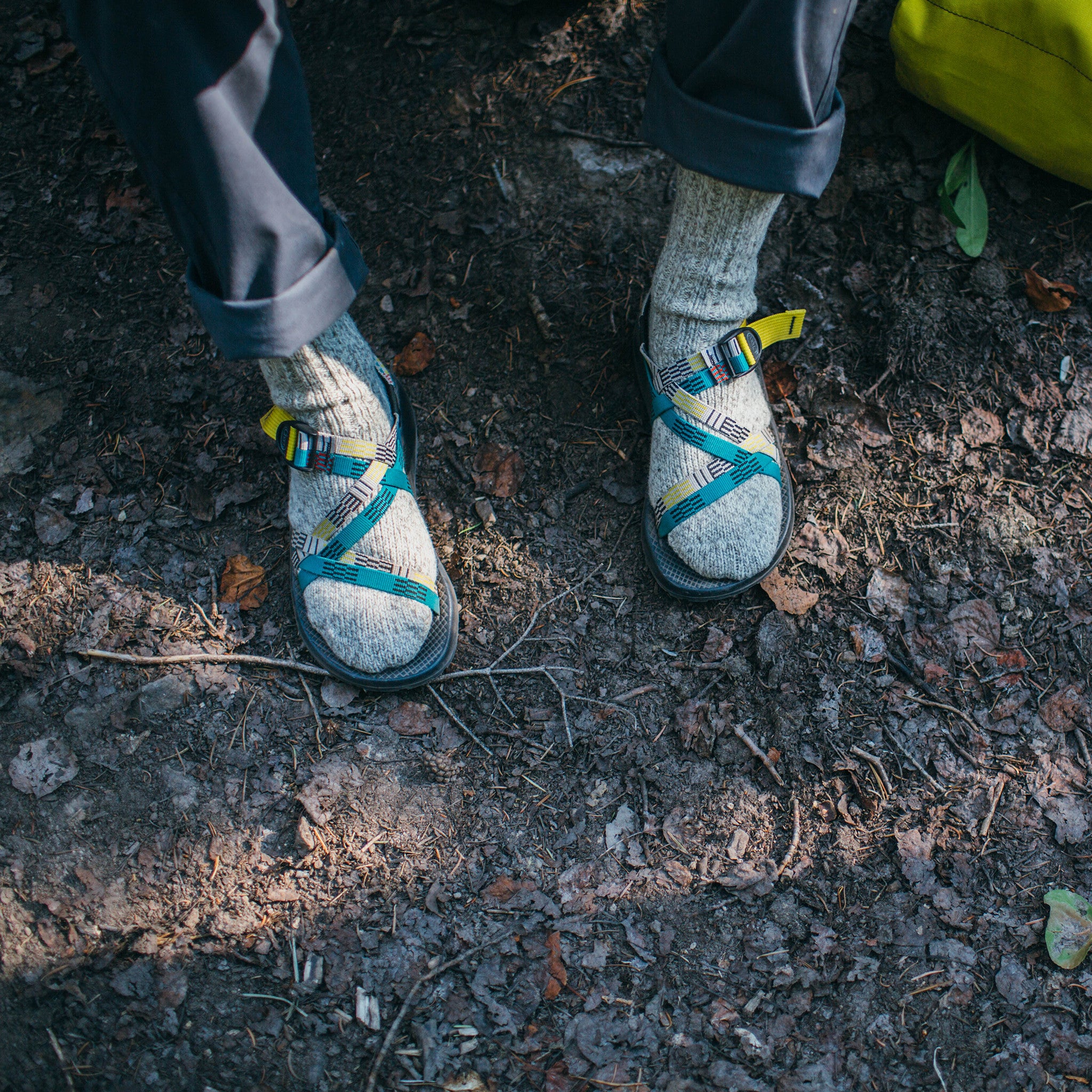 chacos and socks