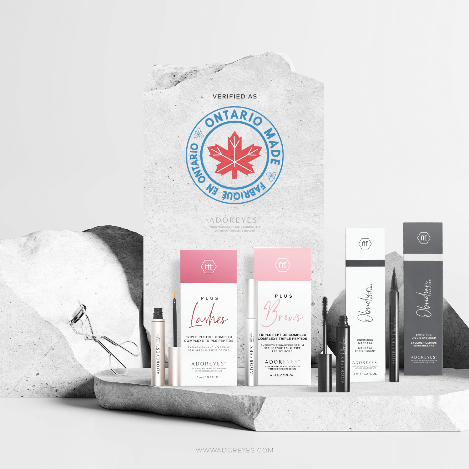 adoreyes fabriqué au Canada sérum pour cils maquillage pour sourcils