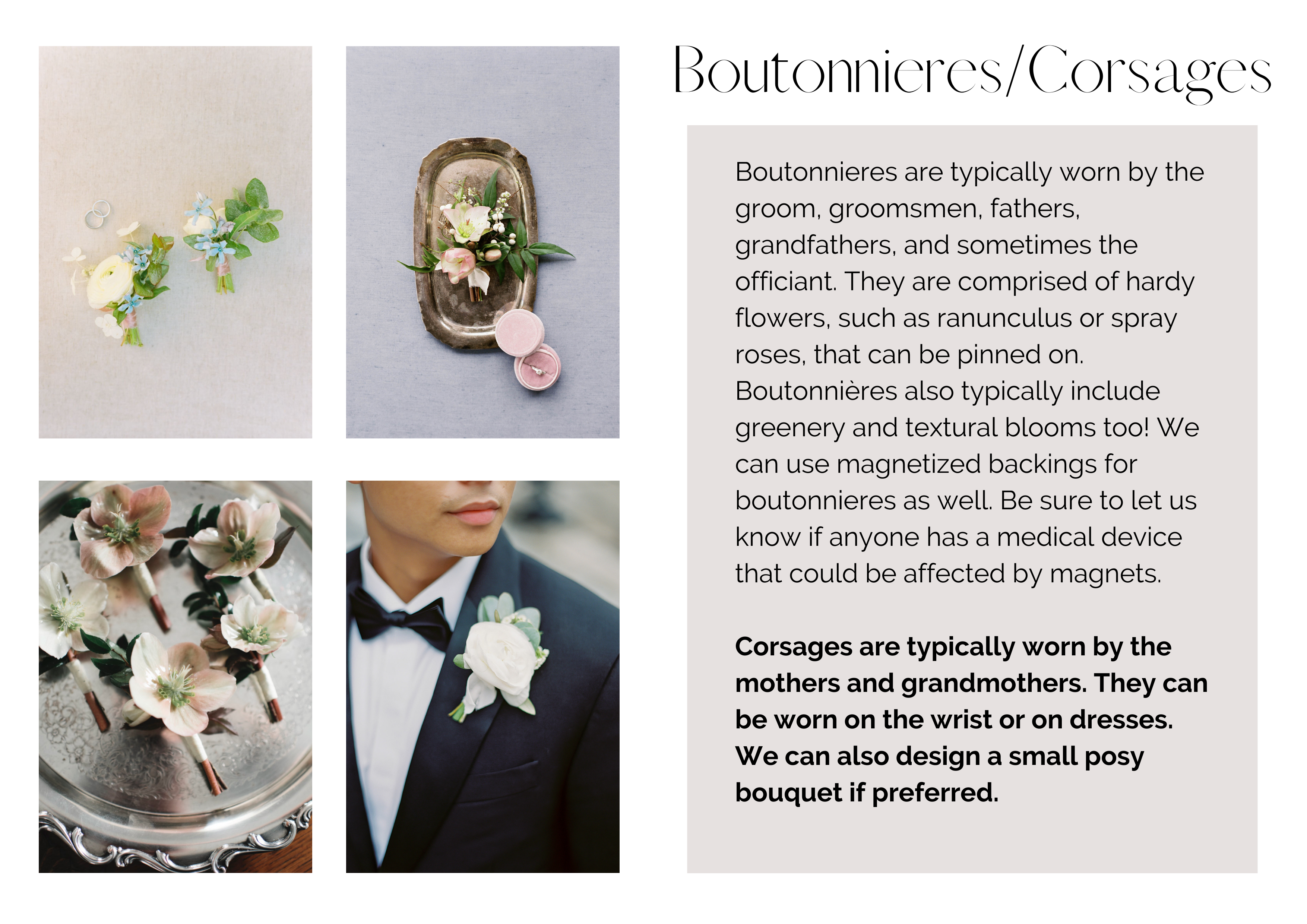 Boutonniere Magnets by Fitz Design, flower, design, wholesale