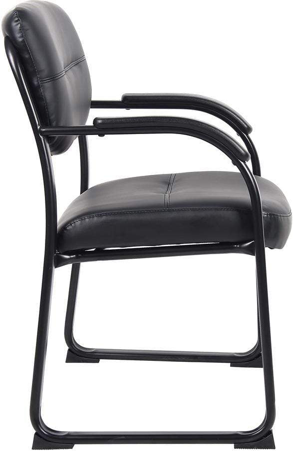 Boss Leather Sled Base Side Chair with Arms [B9519] – Office Chairs ...