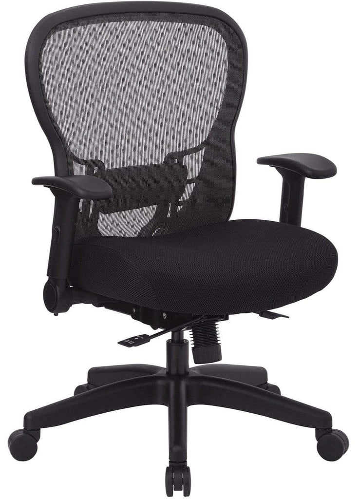 Office Star SpaceGrid Back Chair Memory Foam Mesh Seat in Black [529-M