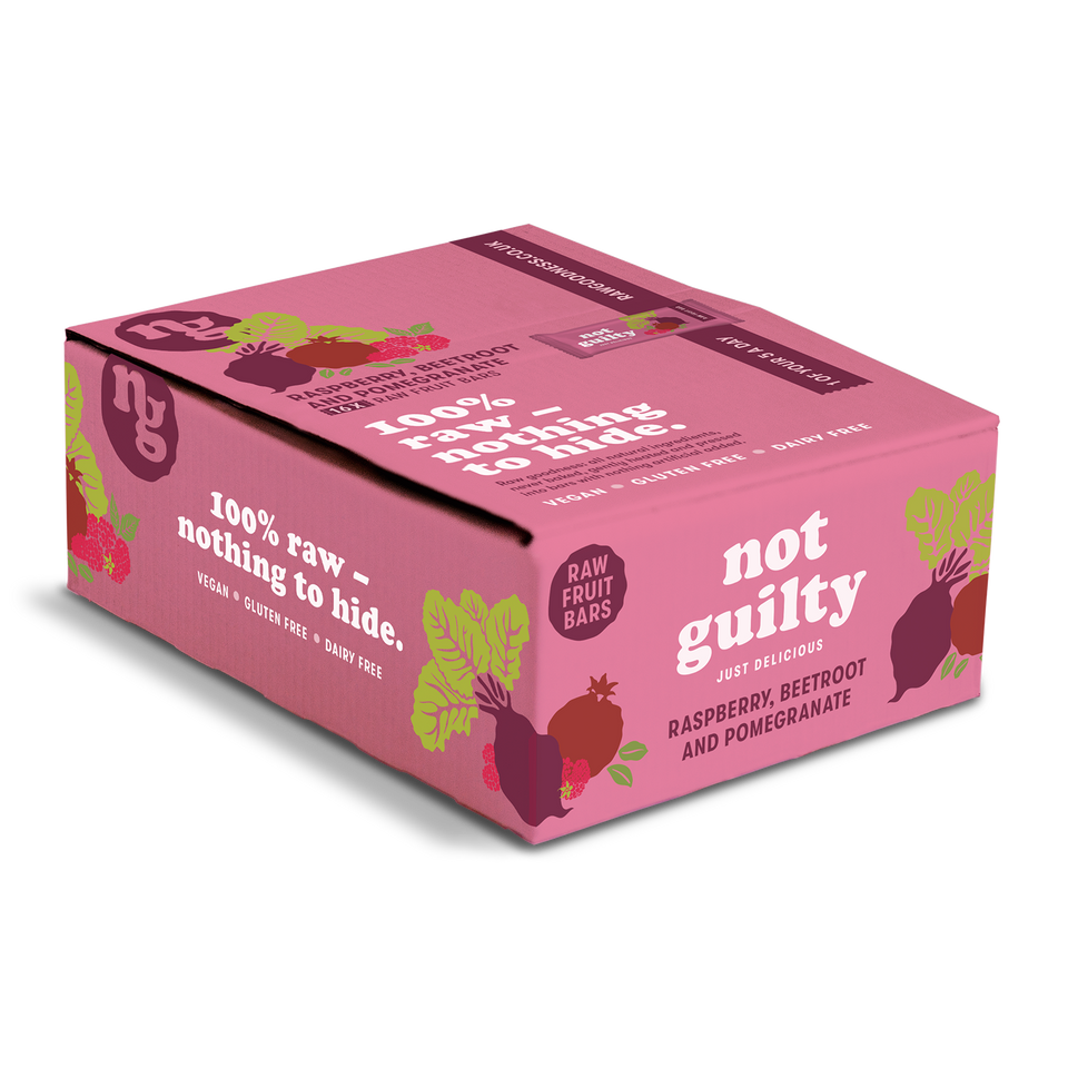 not guilty - just delicious | 16 Bar Case of Raspberry, Beetroot & Pomegranate Fruit Bar