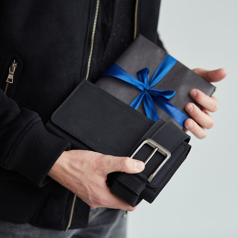 Gift set: Klondike wallet-clutch + Double Parallel belt