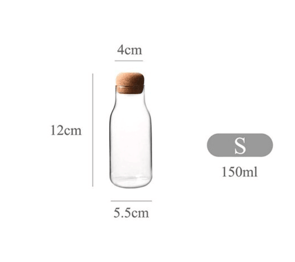 Ball Cork Transparent Glass Sealed Jar 2