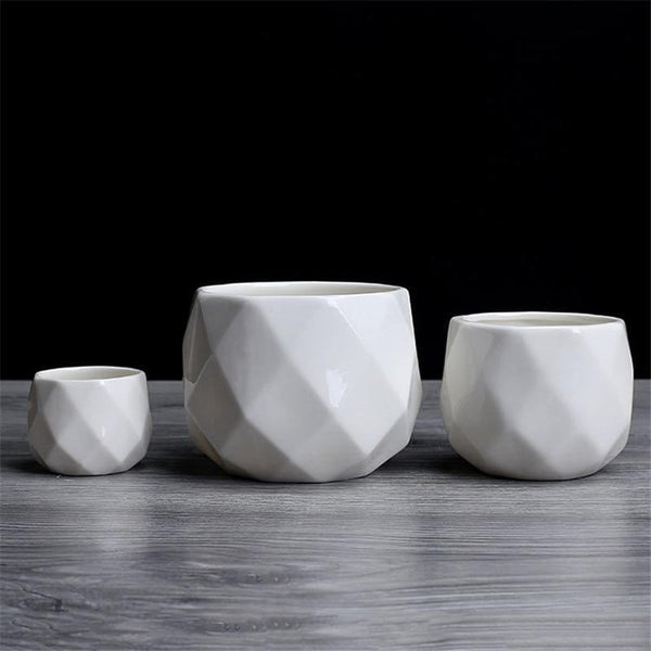 Ceramic Diamond Geometric Flowerpot 2