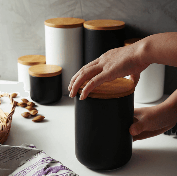 Ceramic Storage Tank with Wood Lid 1