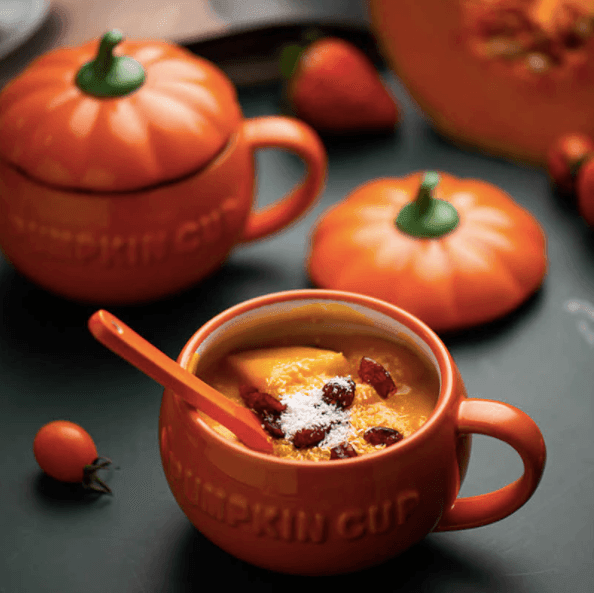 Creative Pumpkin Mugs with Spoon 1