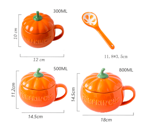 Creative Pumpkin Mugs with Spoon 3