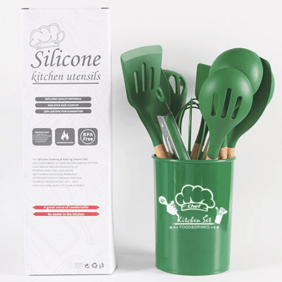 White Grey Marble Silicone Cooking Utensils Set – huemabe