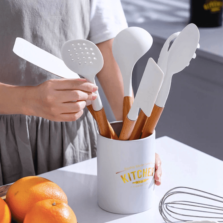 Pink Marble Silicone Cooking Utensils Set – huemabe - Creative Home Decor