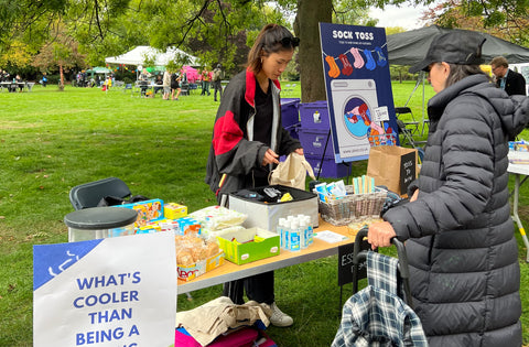 Donations for people experiencing homelessness at StreetsFest 2022, a festival providing support services for vulnerable individuals 