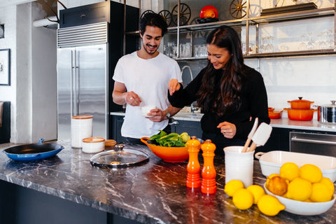 Cooking together on Valentine's Day