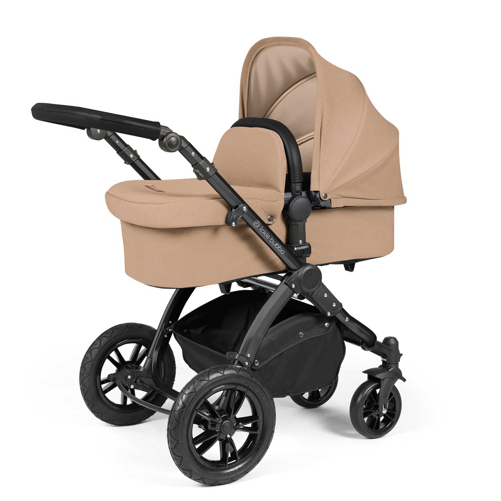 Ickle Bubba Stomp Luxe 2 in 1 Plus Pushchair & Carrycot - Black/Desert/Black