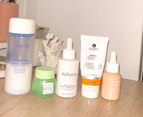 skincare product lineup