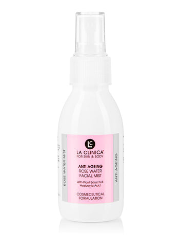 White spray bottle with pink and text in black