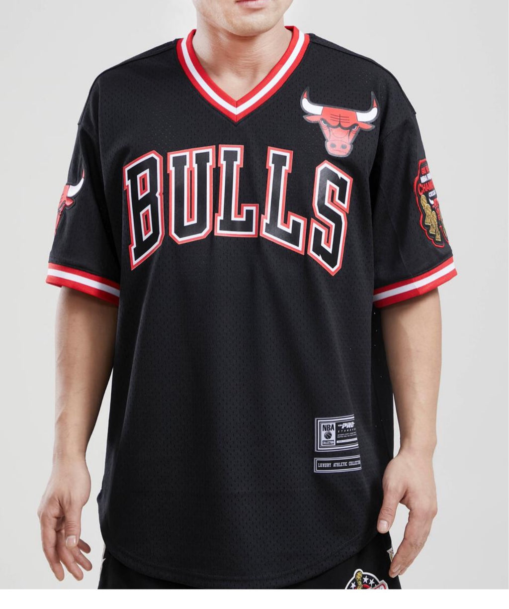 Pro Standard Bulls Roses Baseball Jersey Black/Red