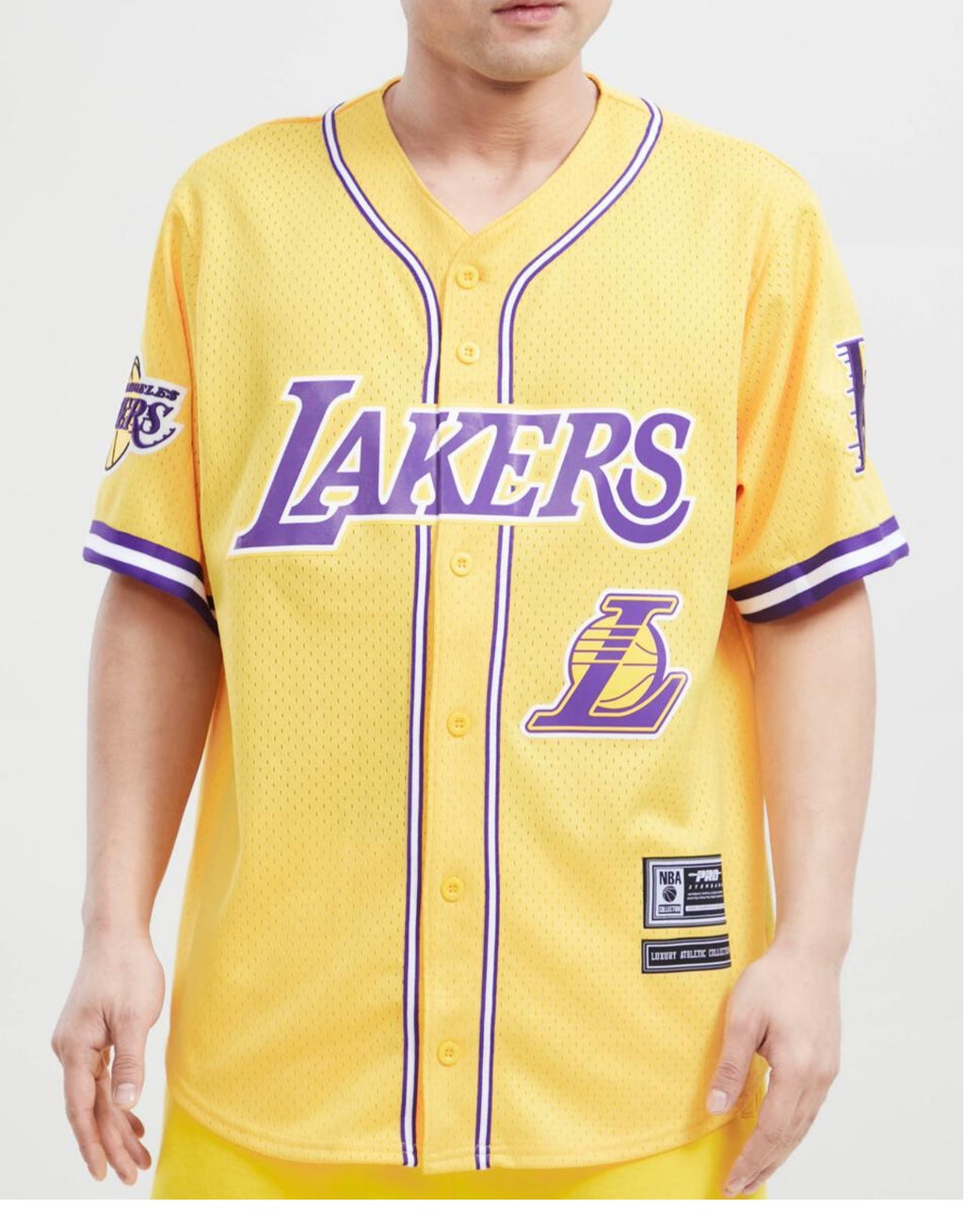 BF85)PRO STANDARD Los Angeles Lakers VネックジャージTシャツ/黄色/L