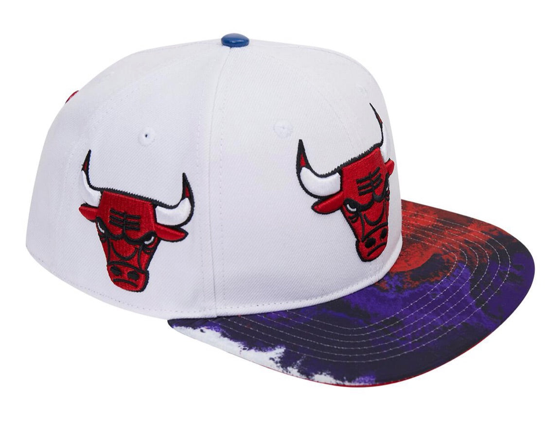 red and blue bulls hat