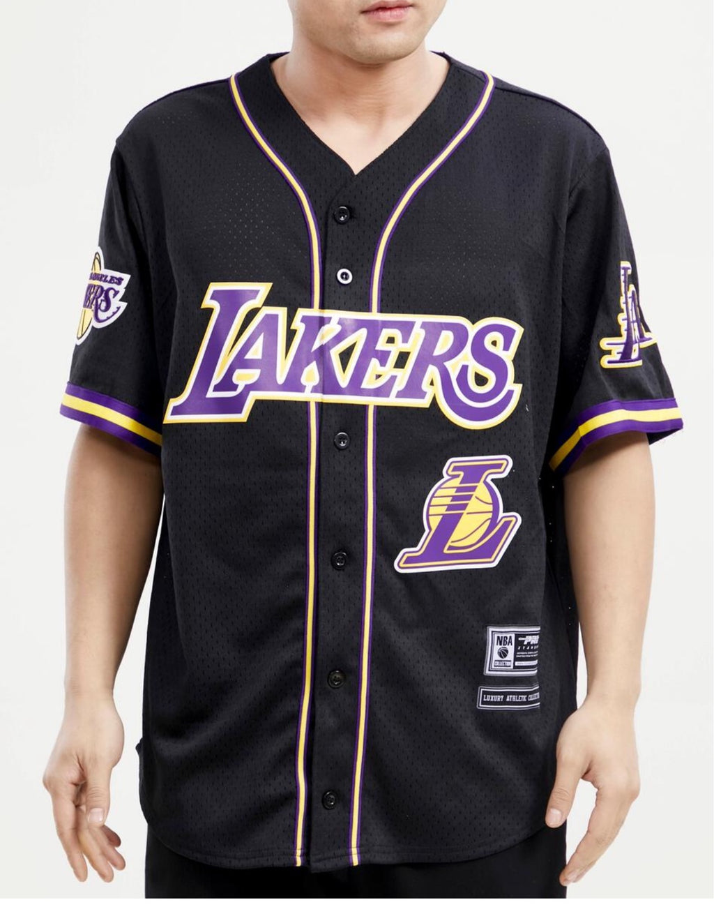 Pro Standard Mens LA Lakers Black Yellow Purple Mesh Jersey