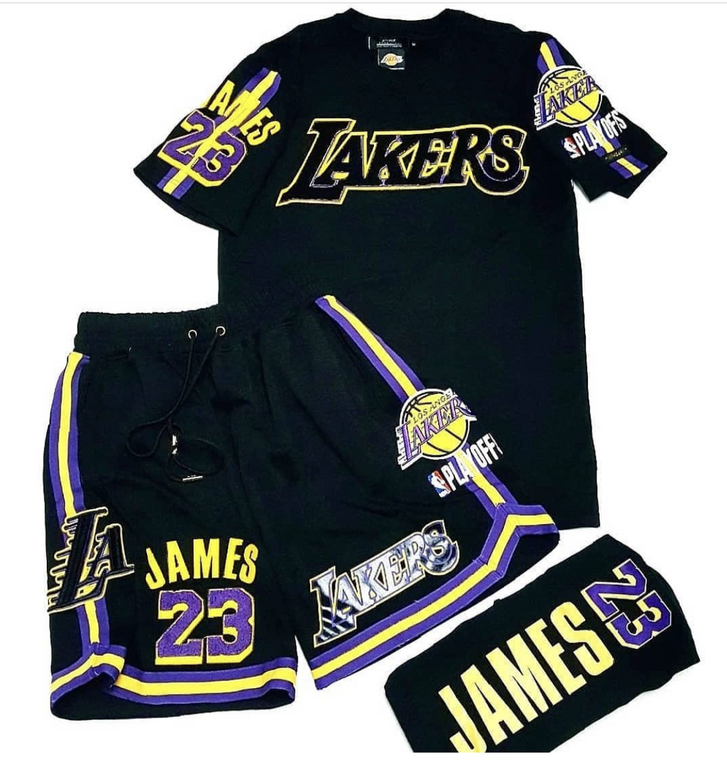 Men's Los Angeles Lakers LeBron James Pro Standard Black Team Player Shorts