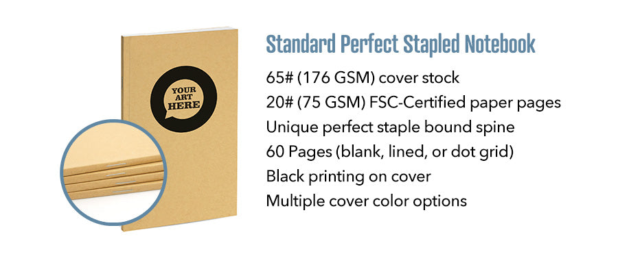 Standard Perfect Stapled Custom Notebooks