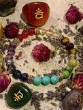 Abundance 7 Chakra Bracelet Reiki Healing Balancing Round Beads (8 MM) - The Magic Moon Garden