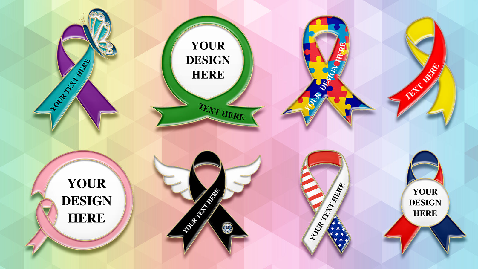 Types of Ribbon Pins By Color