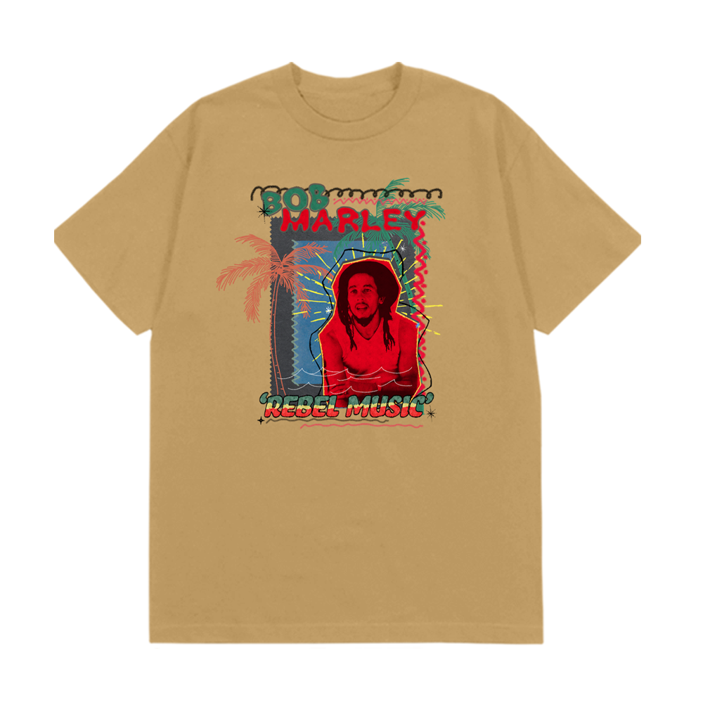 drie Sinewi Verbergen Rebel Music Gold T-Shirt – Bob Marley Official Store