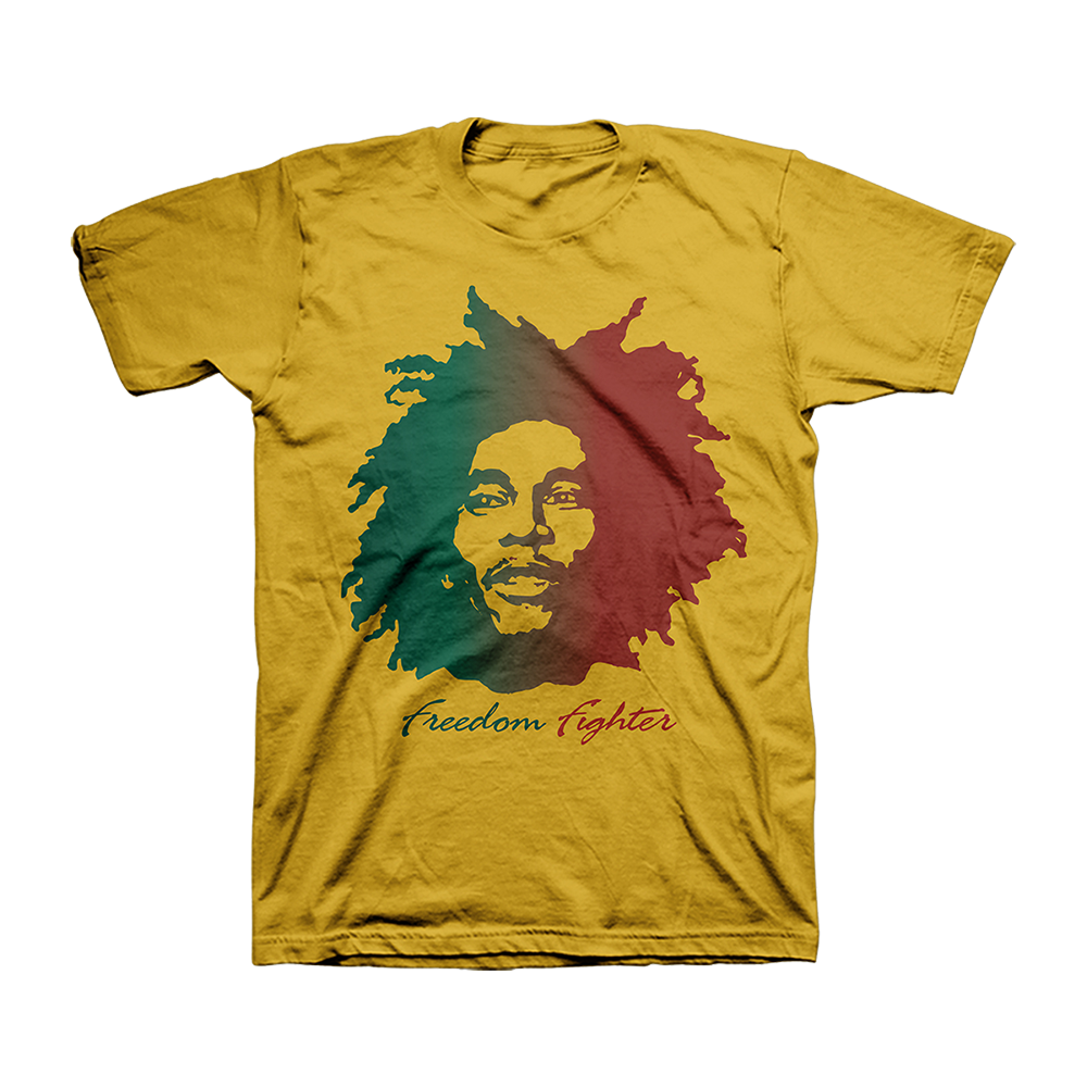 Freedom Fighter Gold T-Shirt – Bob Marley Official Store