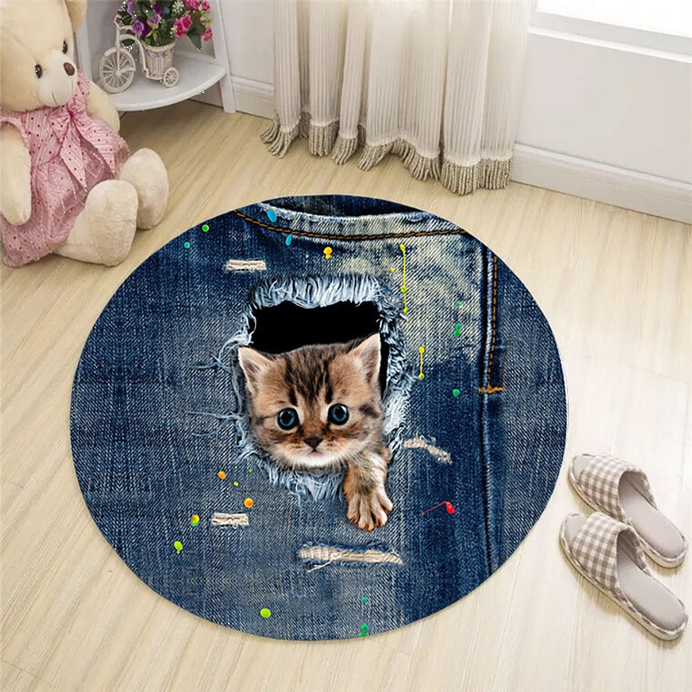 Cat paw design carpet cat rug in fluffy soft plush – Meowgicians™