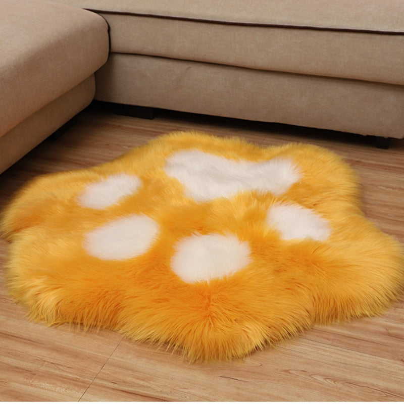Cat paw design carpet cat rug in fluffy soft plush – Meowgicians™
