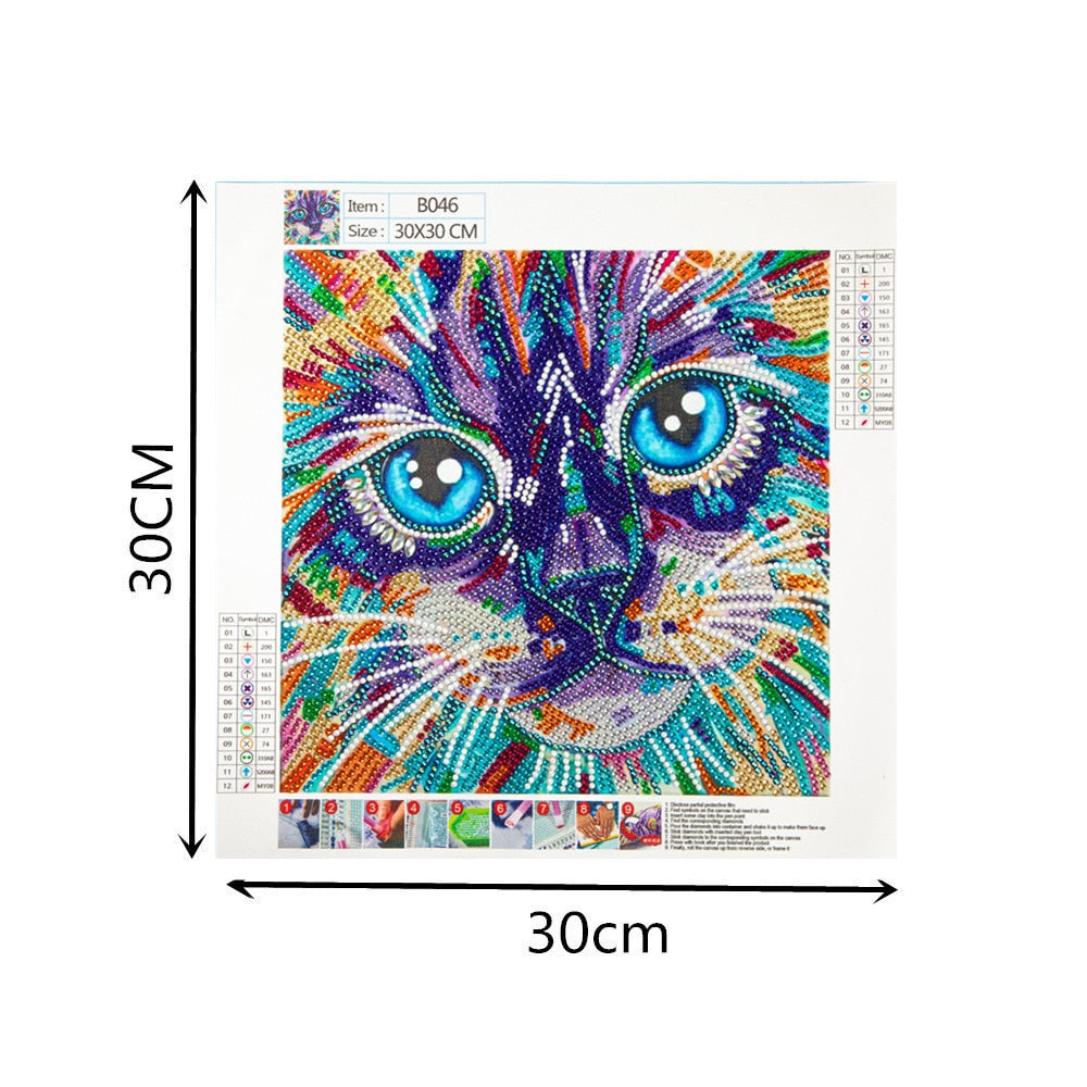 Diamond Painting Rainbow Cat – Diamonds Wizard