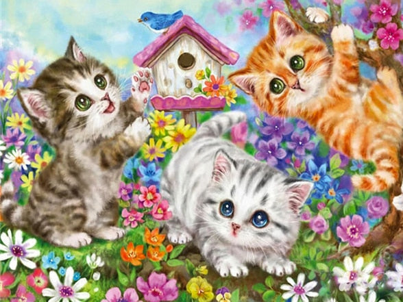 Cat Diamond Painting Novelties Animal Full Square Round Diamond