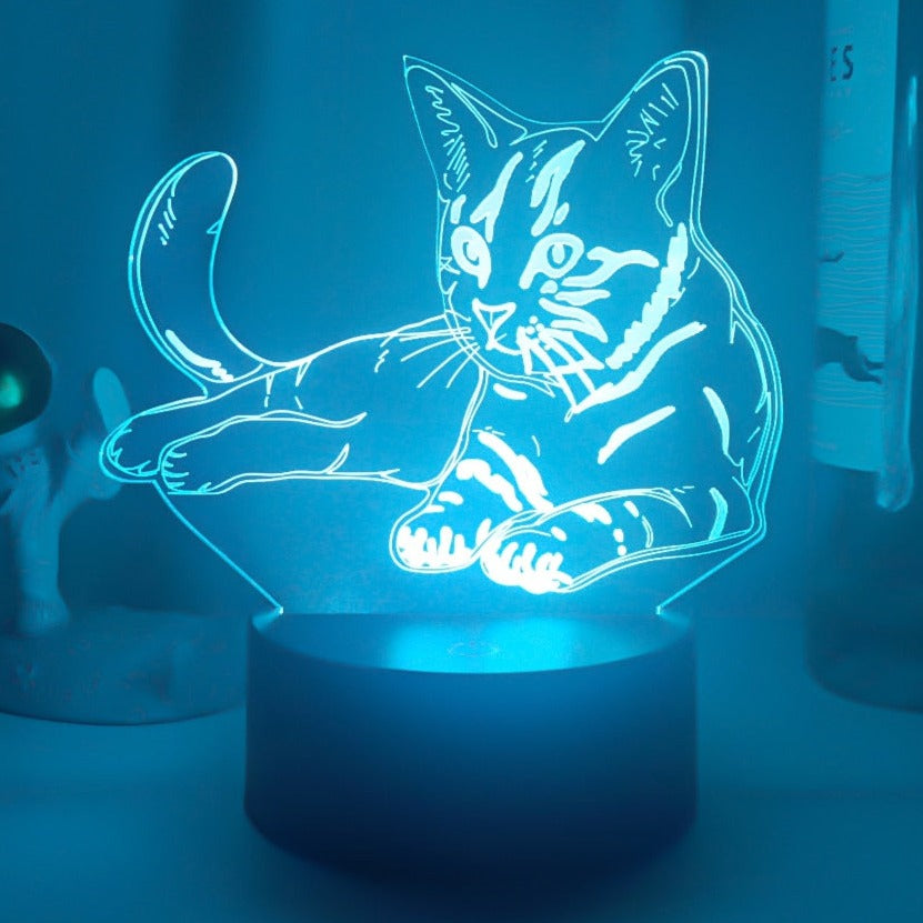 Feline Cat Diamond Painting Lamp Kit LED Night Lights – OLOEE