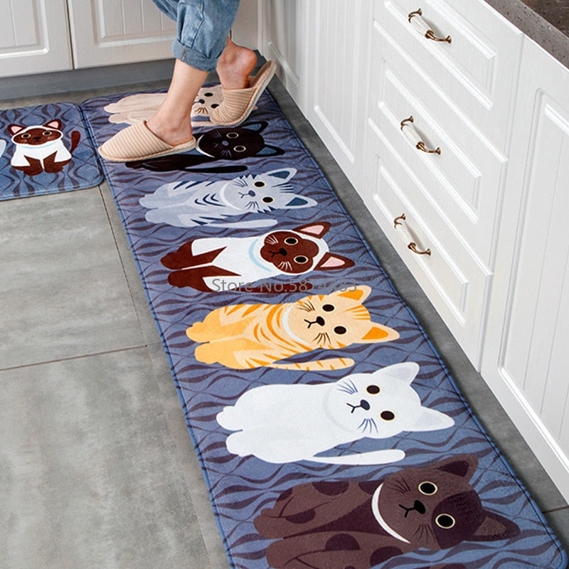 Kawaii Laying Cat Rug - Kuru Store