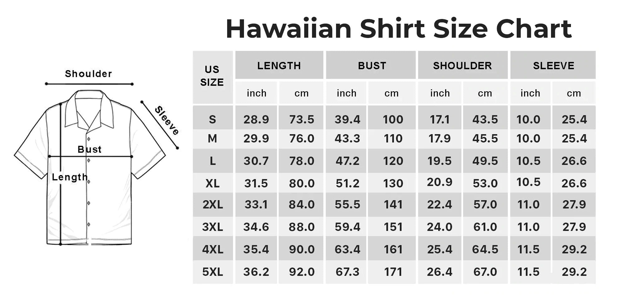 ALL OVER PRINT APPAREL SIZE CHART - Native Heritage Store