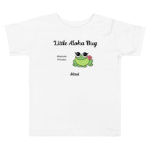 Load image into Gallery viewer, Little Aloha Bug Toddler Short Sleeve Tee for Girls in Absolute Princess Frog Design - Hawaiian NovelTees