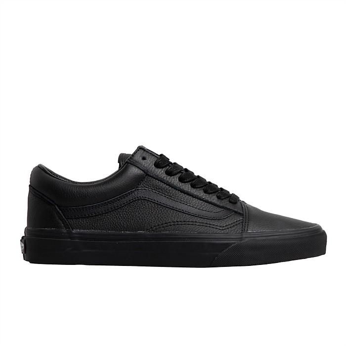 black on black leather vans