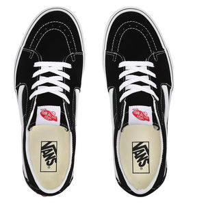 low cut vans black and white