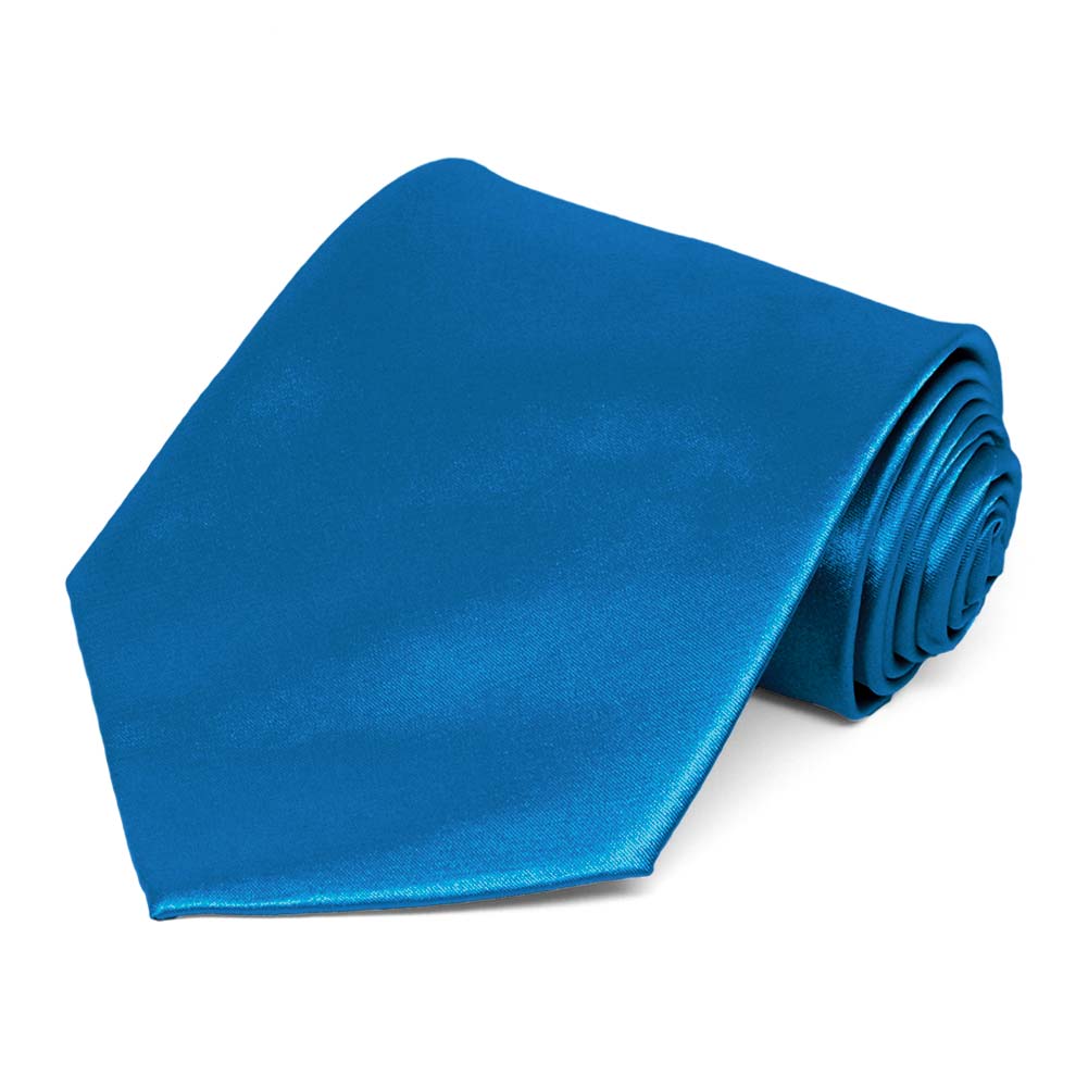 Azure Blue Solid Color Necktie | Shop at TieMart – TieMart, Inc.