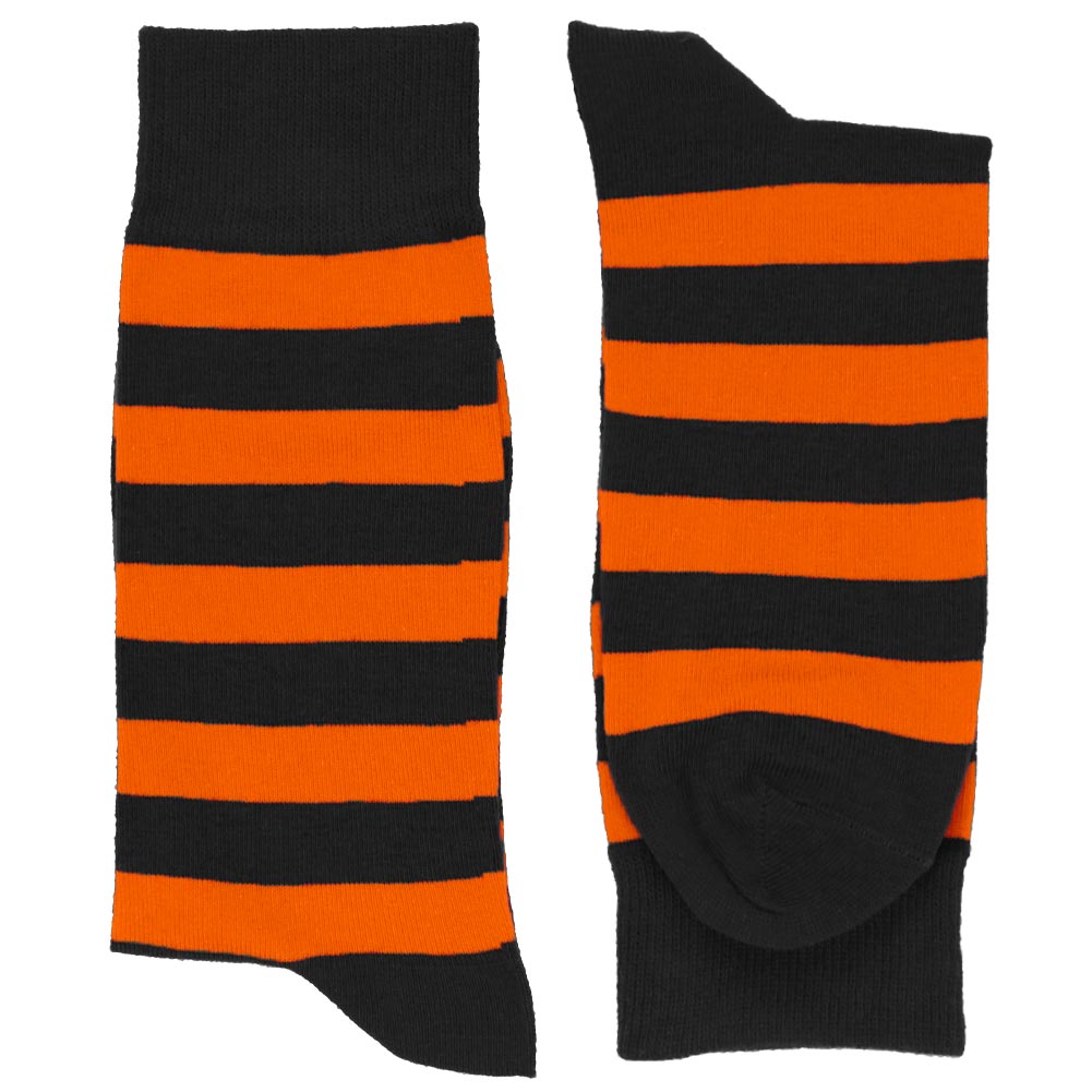 Mens Orange And Black Striped Socks Shop At Tiemart – Tiemart Inc