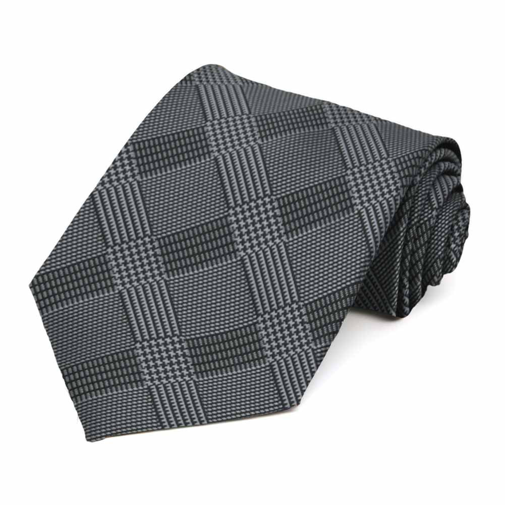 Black Glen Plaid Extra Long Tie | Shop at TieMart – TieMart, Inc.