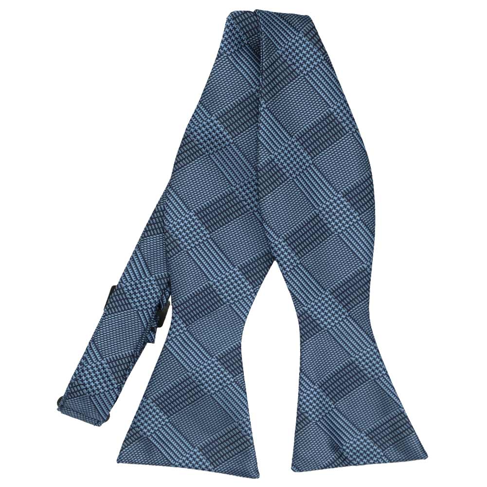 Dark Blue Glen Plaid Self-Tie Bow Tie | Shop at TieMart – TieMart, Inc.