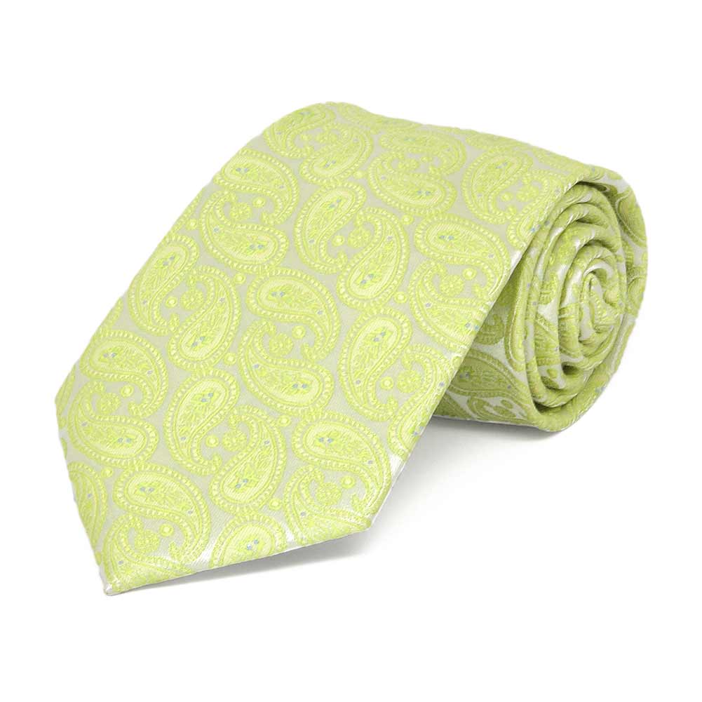 Boys' Apple Green Paisley Tie | Shop at TieMart – TieMart, Inc.